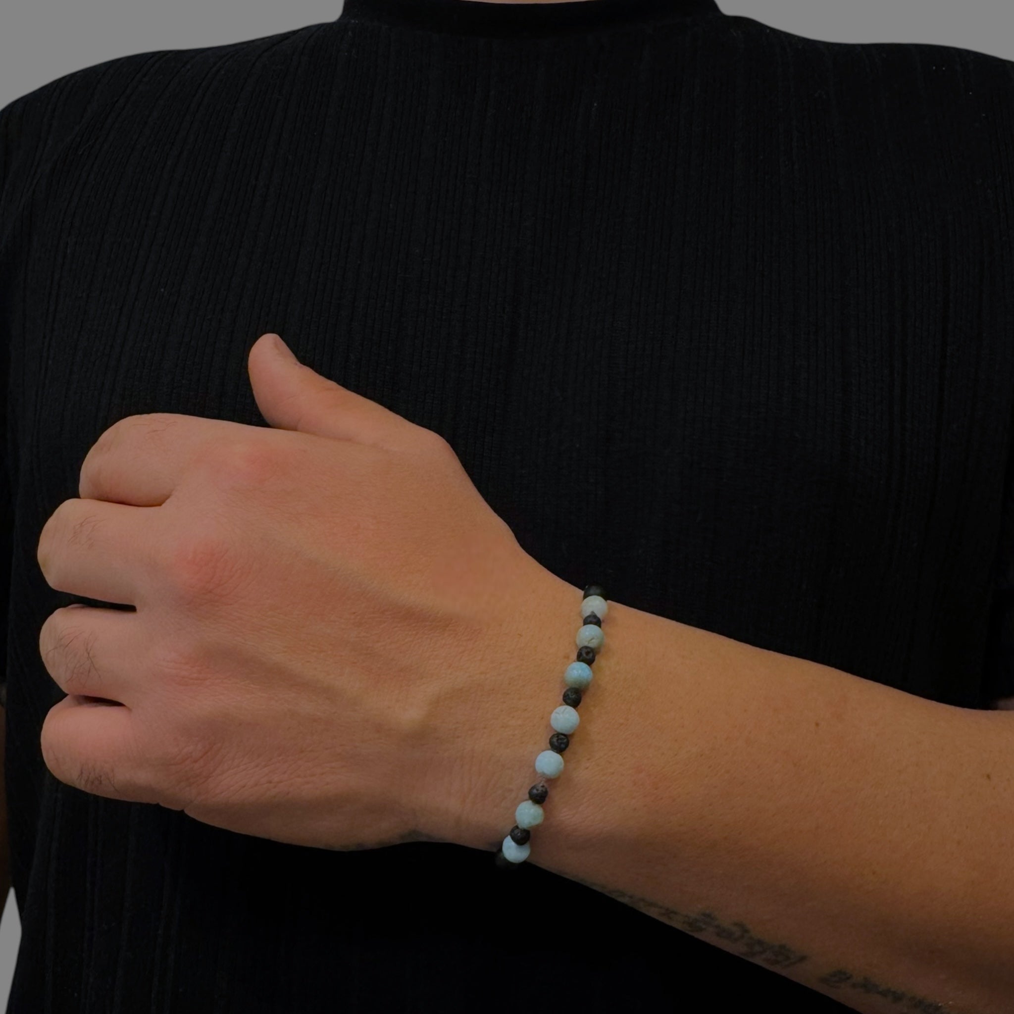 Bracciale sfere di larimar Sharifa Crystals